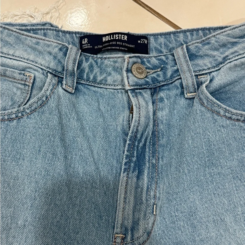 Hollister Blue Ripped Straight Jeans